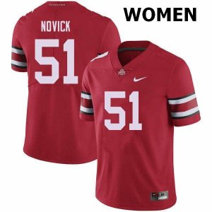 NCAA Ohio State Buckeyes Women's #51 Brett Novick Red Nike Football College Jersey TIP6045CV